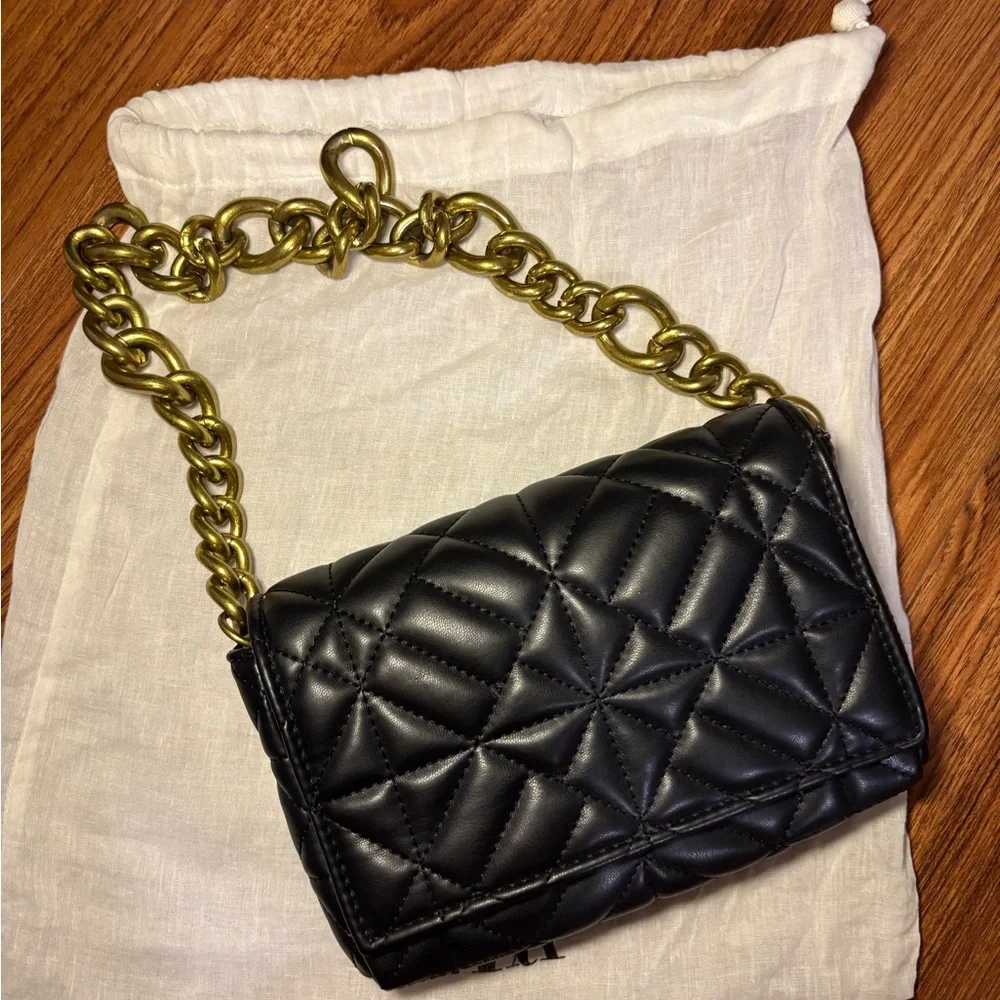 ZARA Black Quilted Purse - Picture 2 of 4